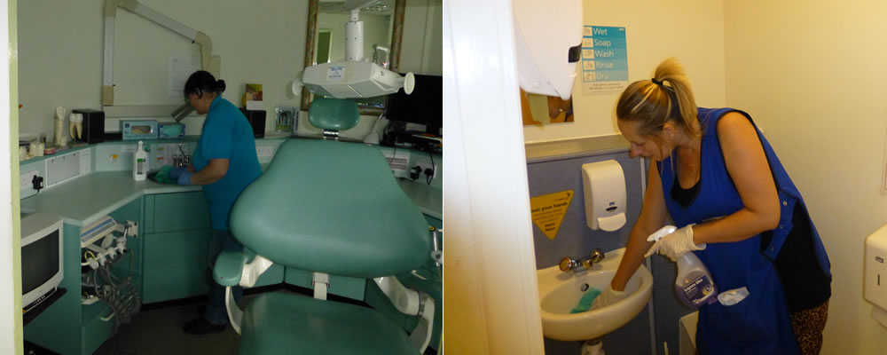 Dentist practice cleaning
