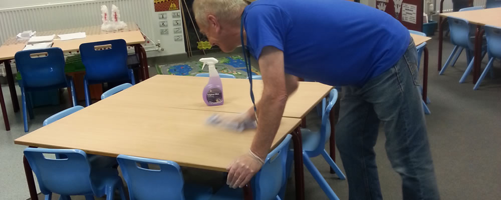 Cleaning a day nursery school